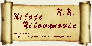 Miloje Milovanović vizit kartica